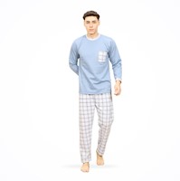 Pijama Afranelada Caballero Scottish - Acero